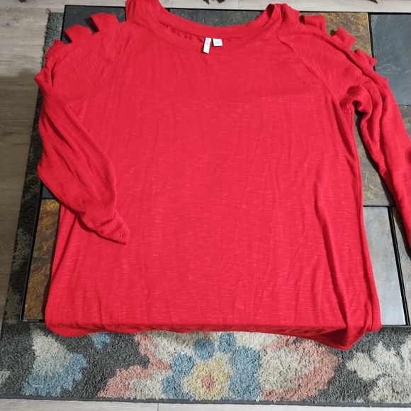 Cato long slit sleeve red top - Picture 7 of 8